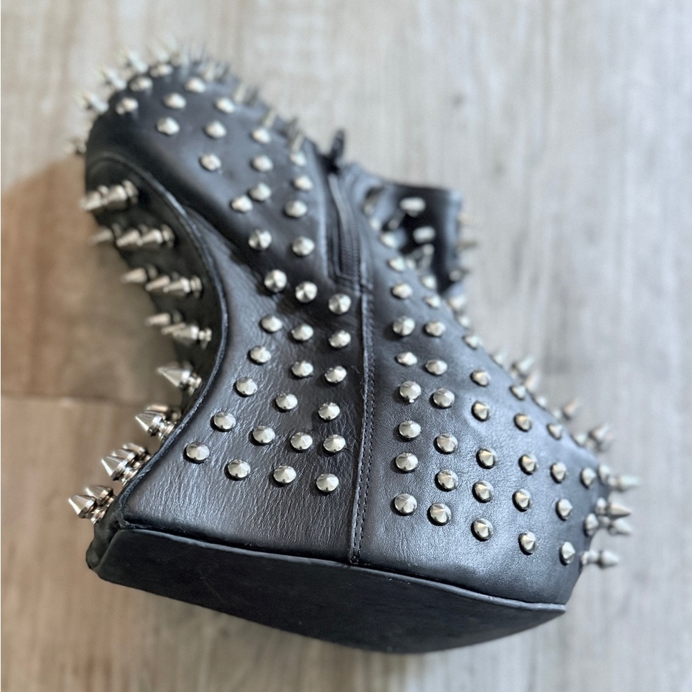 Spiked Black Ankle Booties - Picture 7 of 8